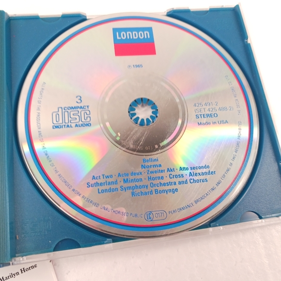 BELLINI NORMA Sutherland, Horne, Alexander, Cross London Symphony Orchestra - Picture 6 of 8